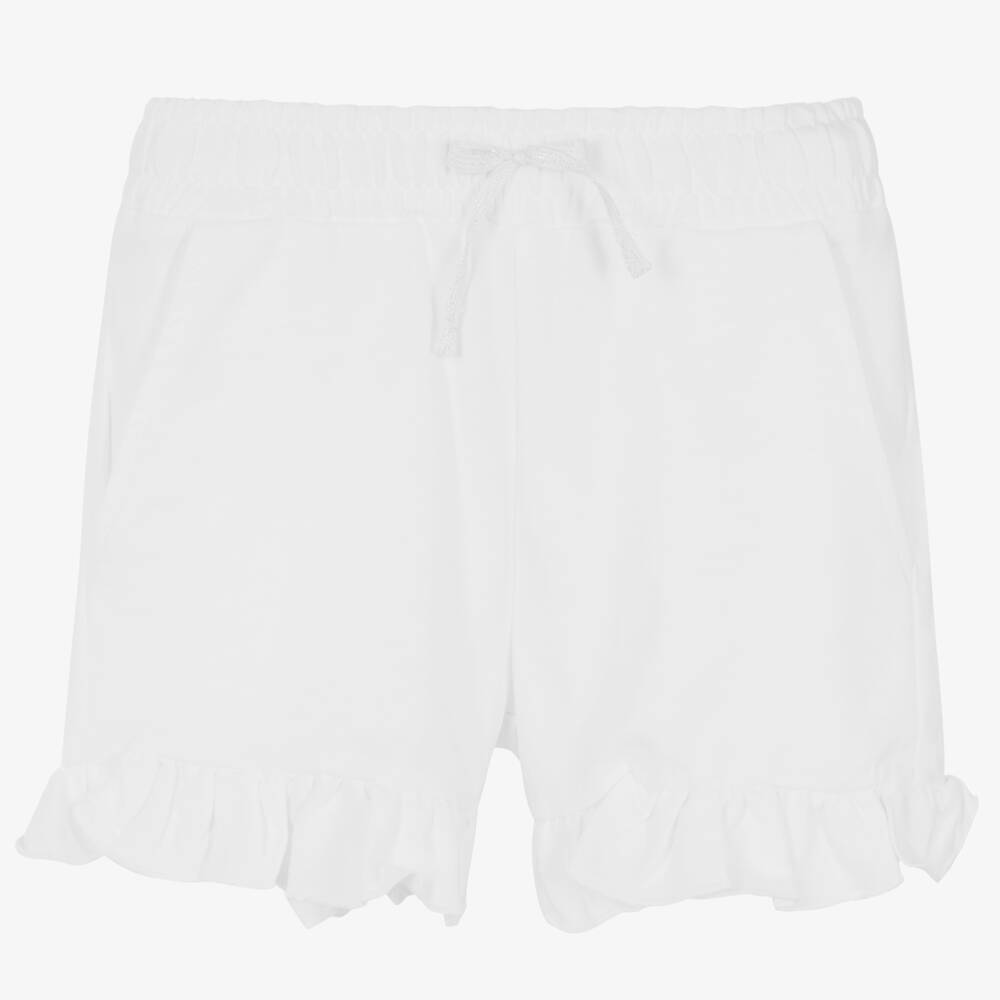Ladies white cotton shorts sales