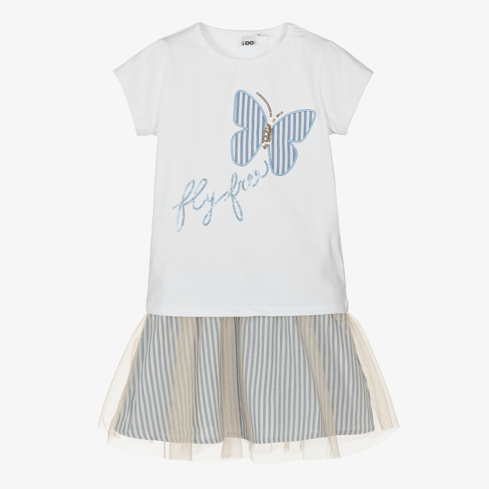 iDO Baby - Girls White Cotton Skirt Set | Childrensalon