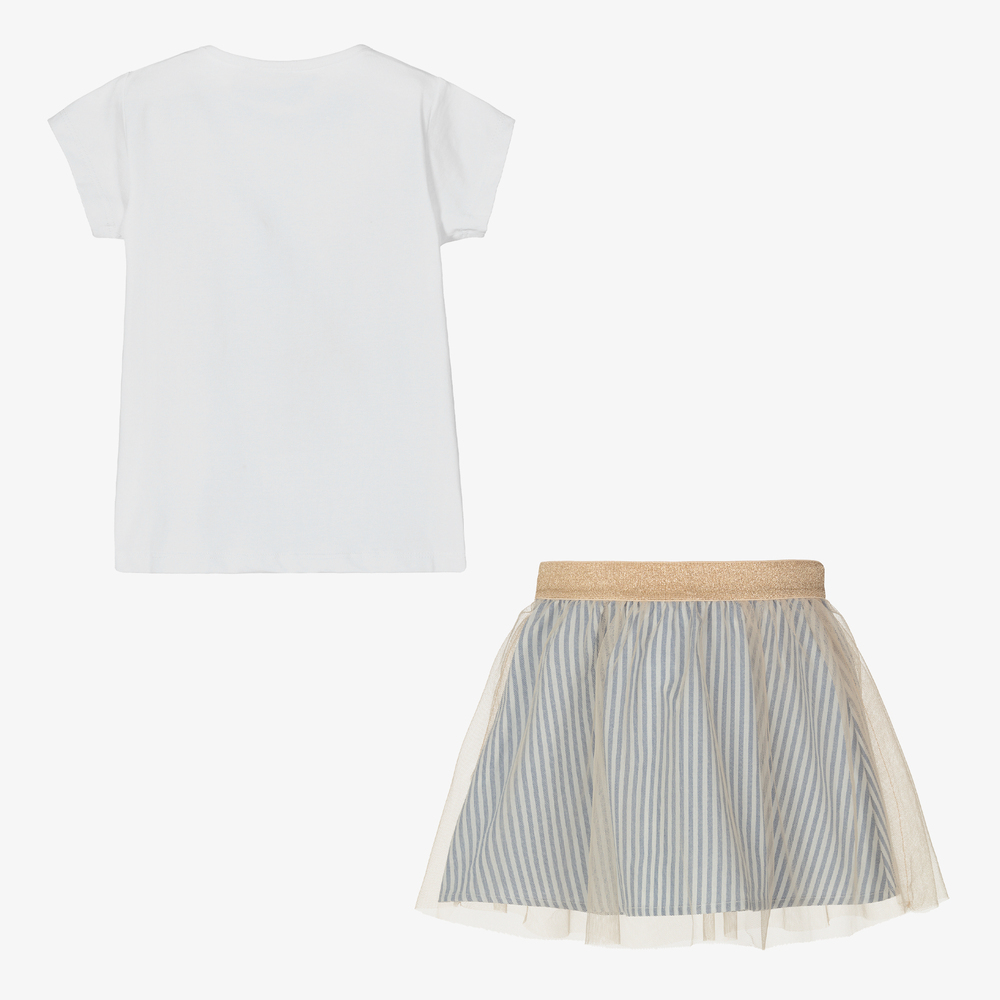 آي دو Baby-طقم تنورة قطن لون أبيض | Childrensalon Outlet