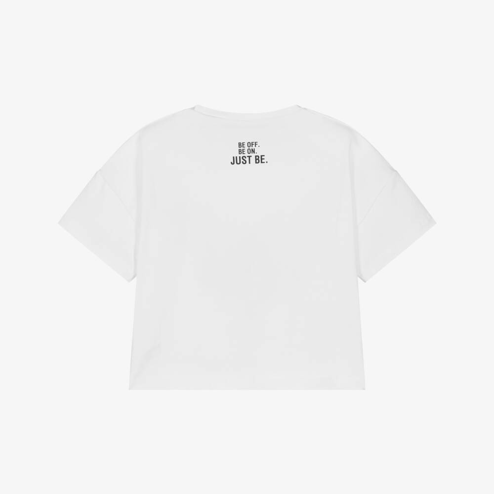 iDO-Girls White Cotton Slogan T-Shirt | Childrensalon Outlet