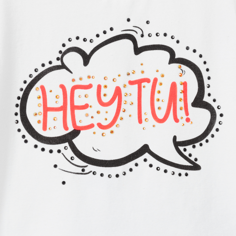 iDO Малыши-Белая хлопковая футболка для девочек | Childrensalon Outlet