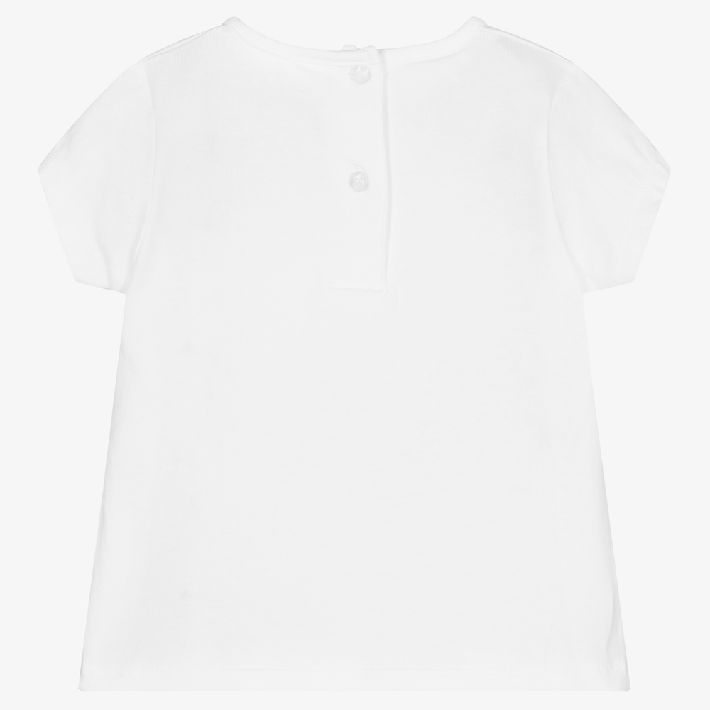 iDO Baby-Girls White Cotton T-Shirt | Childrensalon Outlet