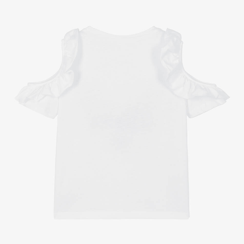 iDO Junior-Girls White Cotton T-Shirt | Childrensalon Outlet