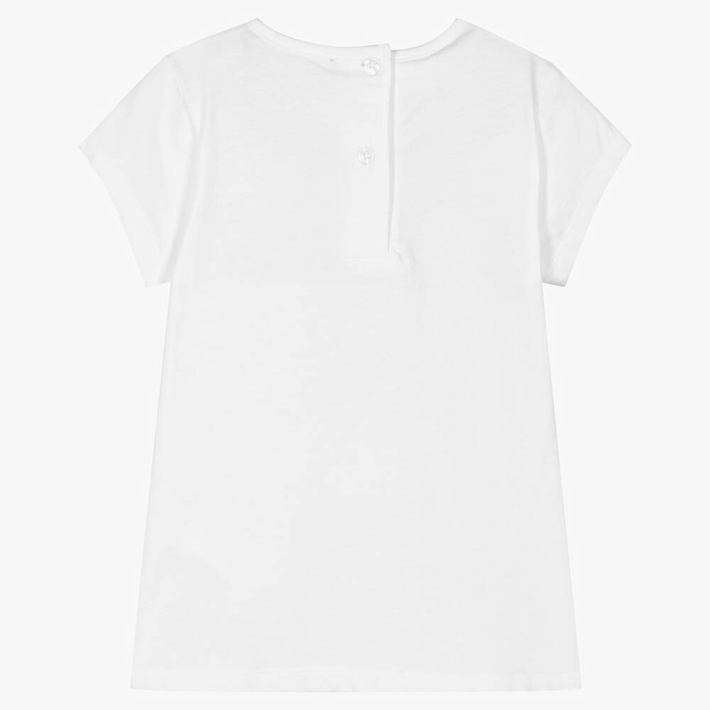 iDO Малыши-Белая хлопковая футболка с медвежонком | Childrensalon Outlet