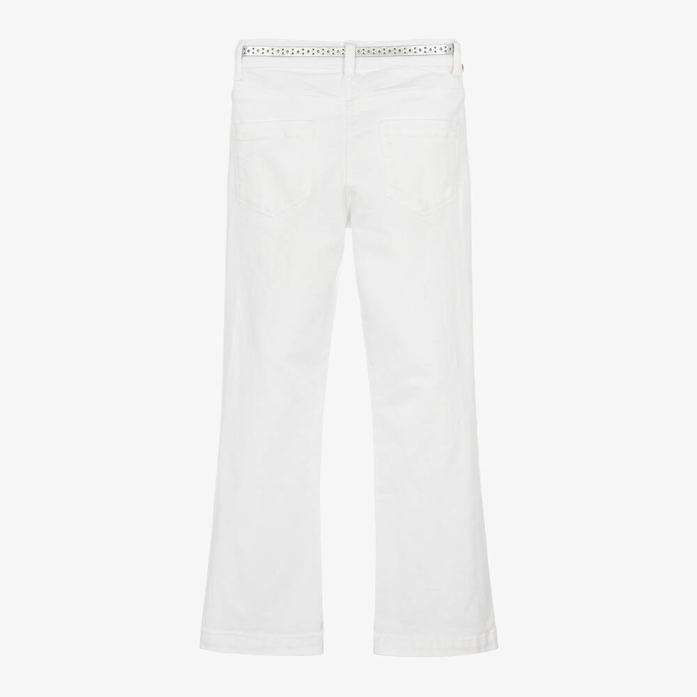 iDO Junior-Girls White Denim Flared Jeans | Childrensalon Outlet