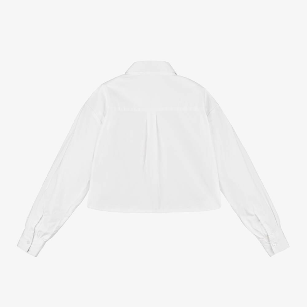 آي دو Junior-قميص قطن لون أبيض للبنات | Childrensalon Outlet