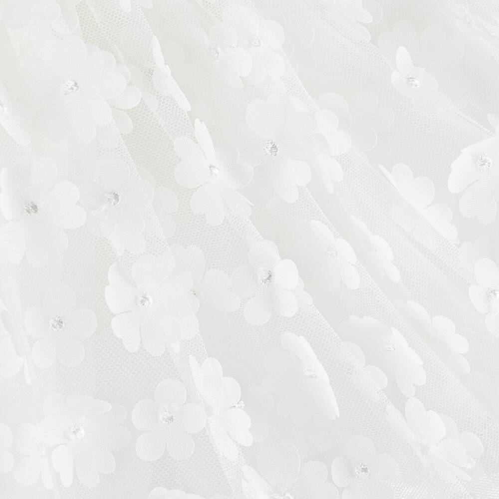 iDO Baby-Girls White Floral Tulle Skirt Set | Childrensalon Outlet