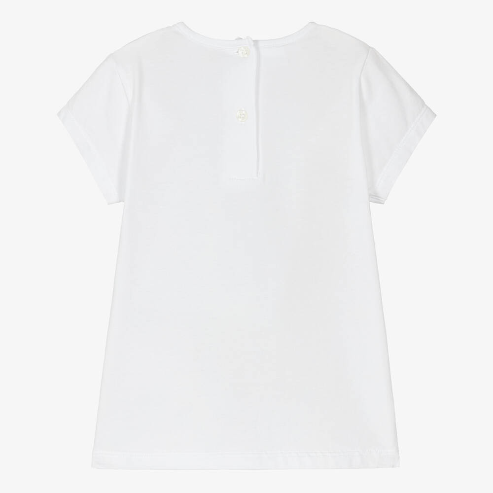 iDO Малыши-Белая хлопковая футболка с блестками | Childrensalon Outlet