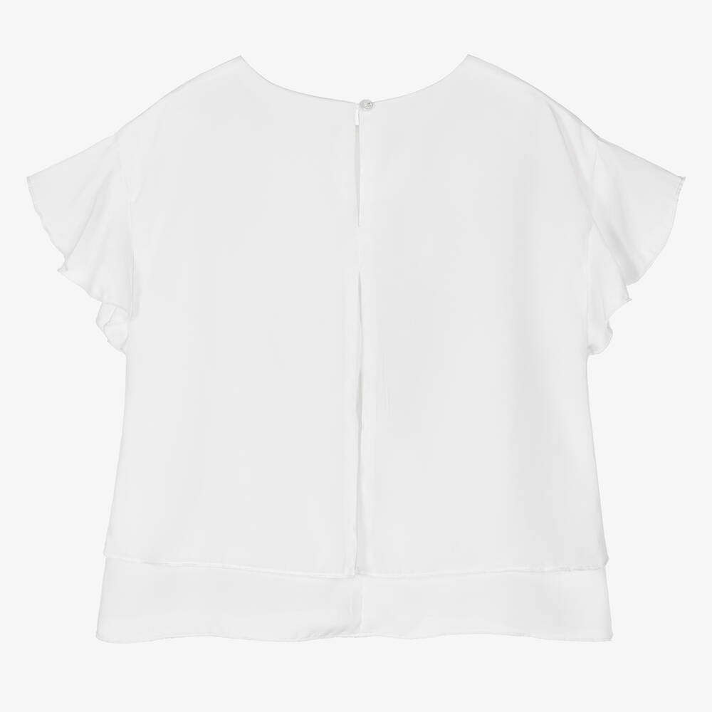 آي دو Junior-بلوز كريب لون أبيض للبنات | Childrensalon Outlet