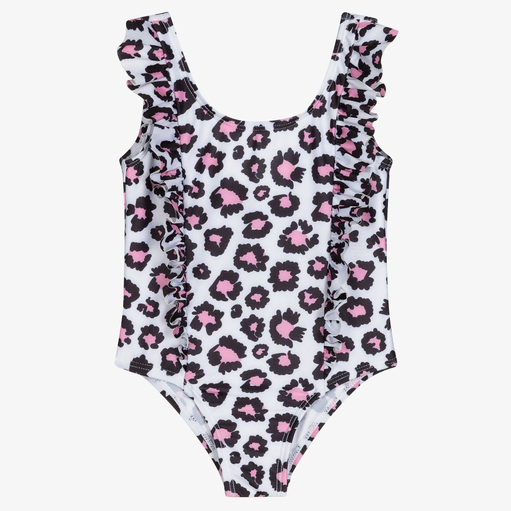 iDO Baby - Girls White Leopard Swimsuit | Childrensalon