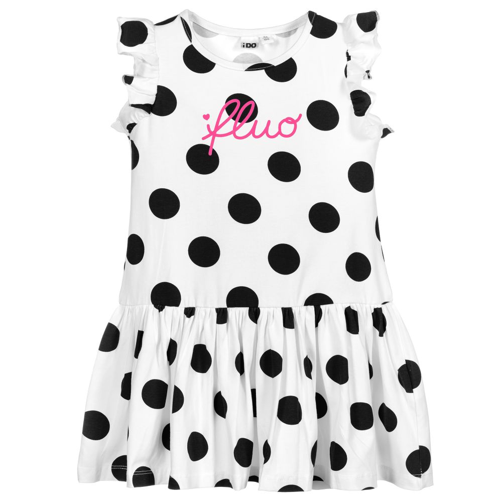 iDO Baby - Kleid in Weiß und Navyblau (M) | Childrensalon
