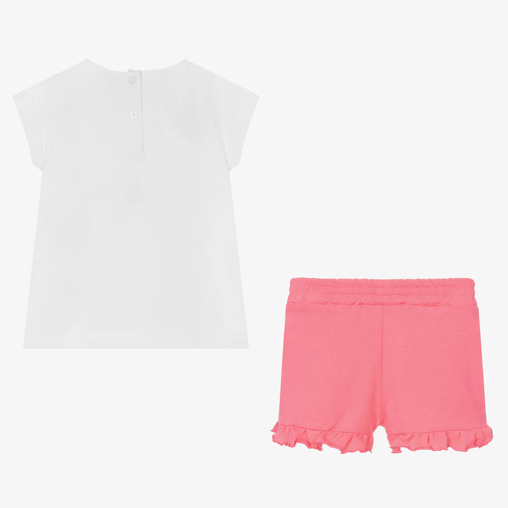 iDO Малыши-Белая футболка и розовые шорты из хлопка | Childrensalon Outlet