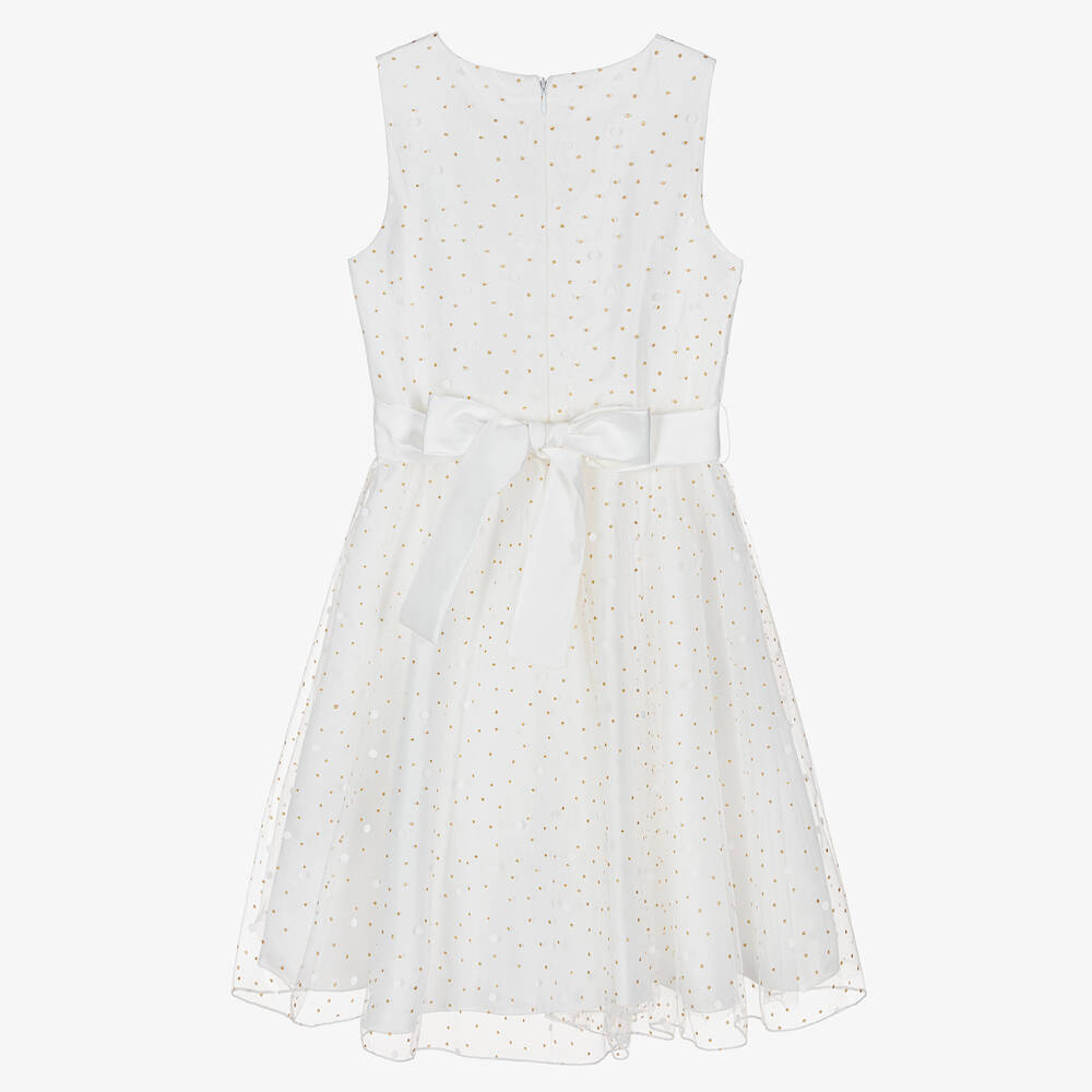 iDO Для младших-Белое платье из тюля в горошек | Childrensalon Outlet