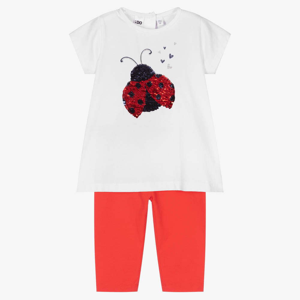 iDO Baby - Girls White & Red Leggings Set | Childrensalon