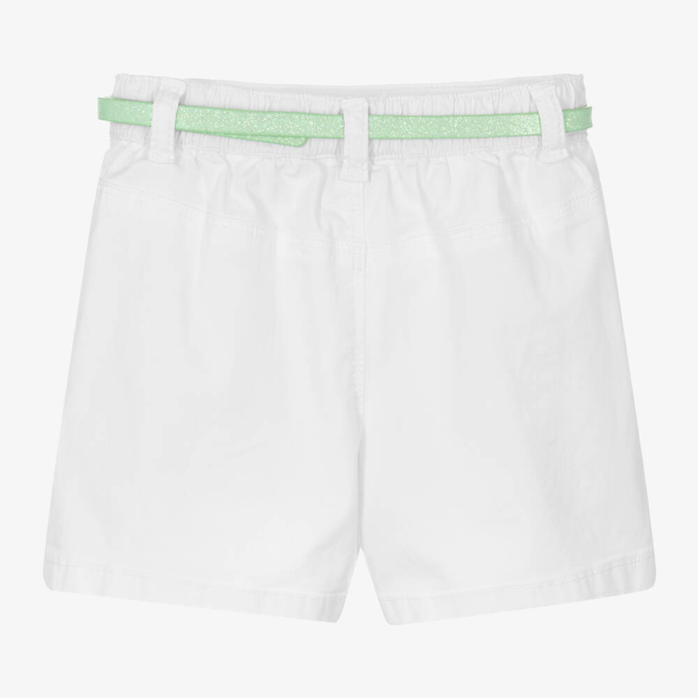 iDO Baby-Girls White Twill Skort with Sparkle Belt | Childrensalon Outlet