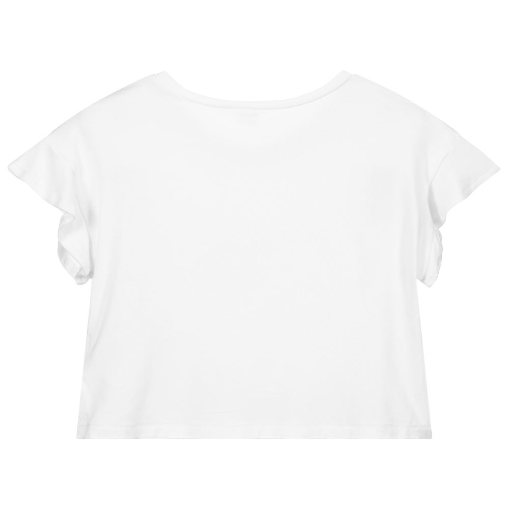 iDO Junior-Girls White Viscose T-Shirt | Childrensalon Outlet