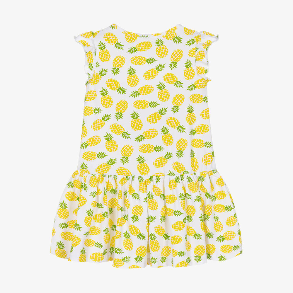 iDO Малыши-Бело-желтое платье из хлопка | Childrensalon Outlet