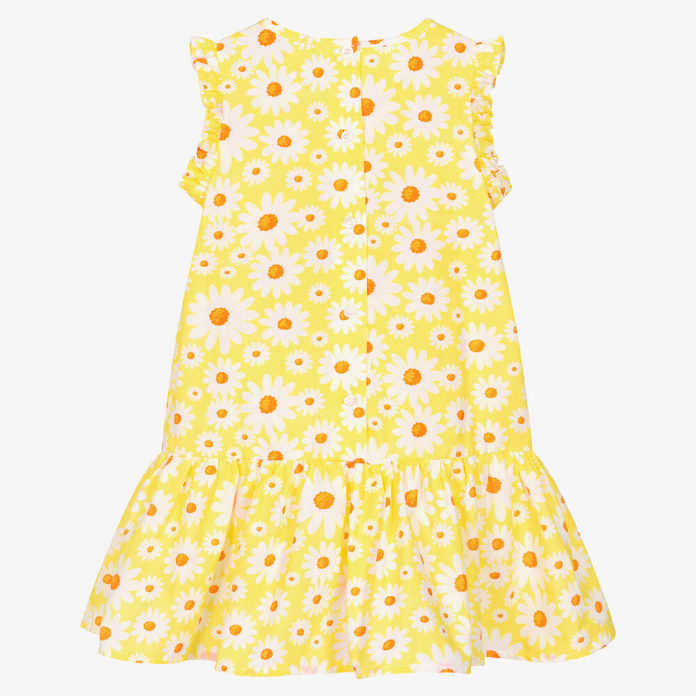 iDO Baby-Girls Yellow Cotton Floral Print Dress | Childrensalon Outlet