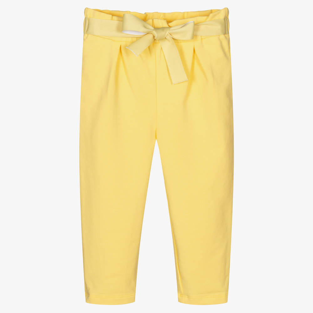 Girls Yellow Cotton Trousers