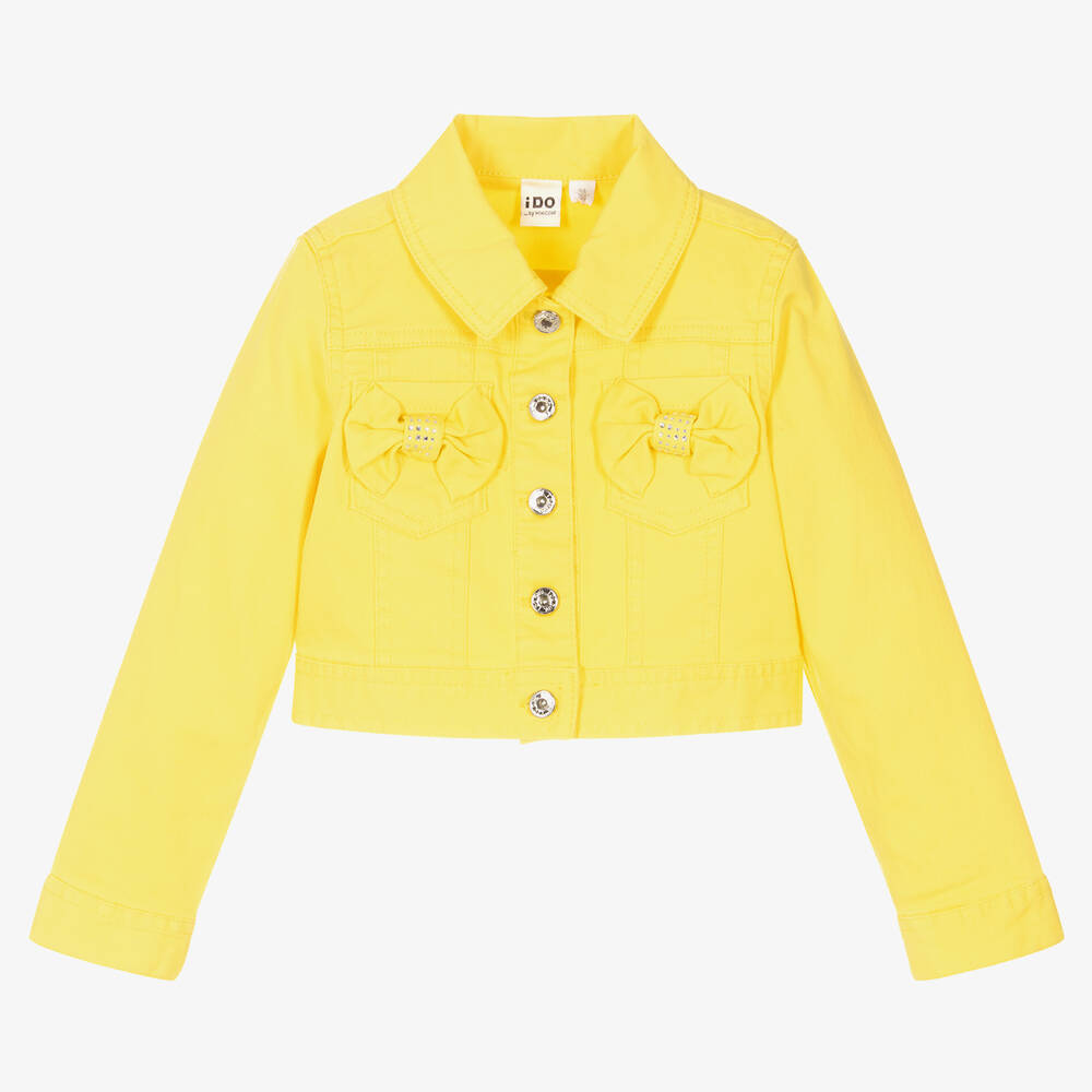 iDO Baby - Girls Yellow Denim Jacket | Childrensalon