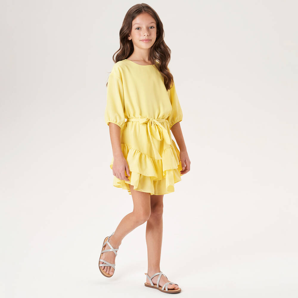 Junior yellow dress top