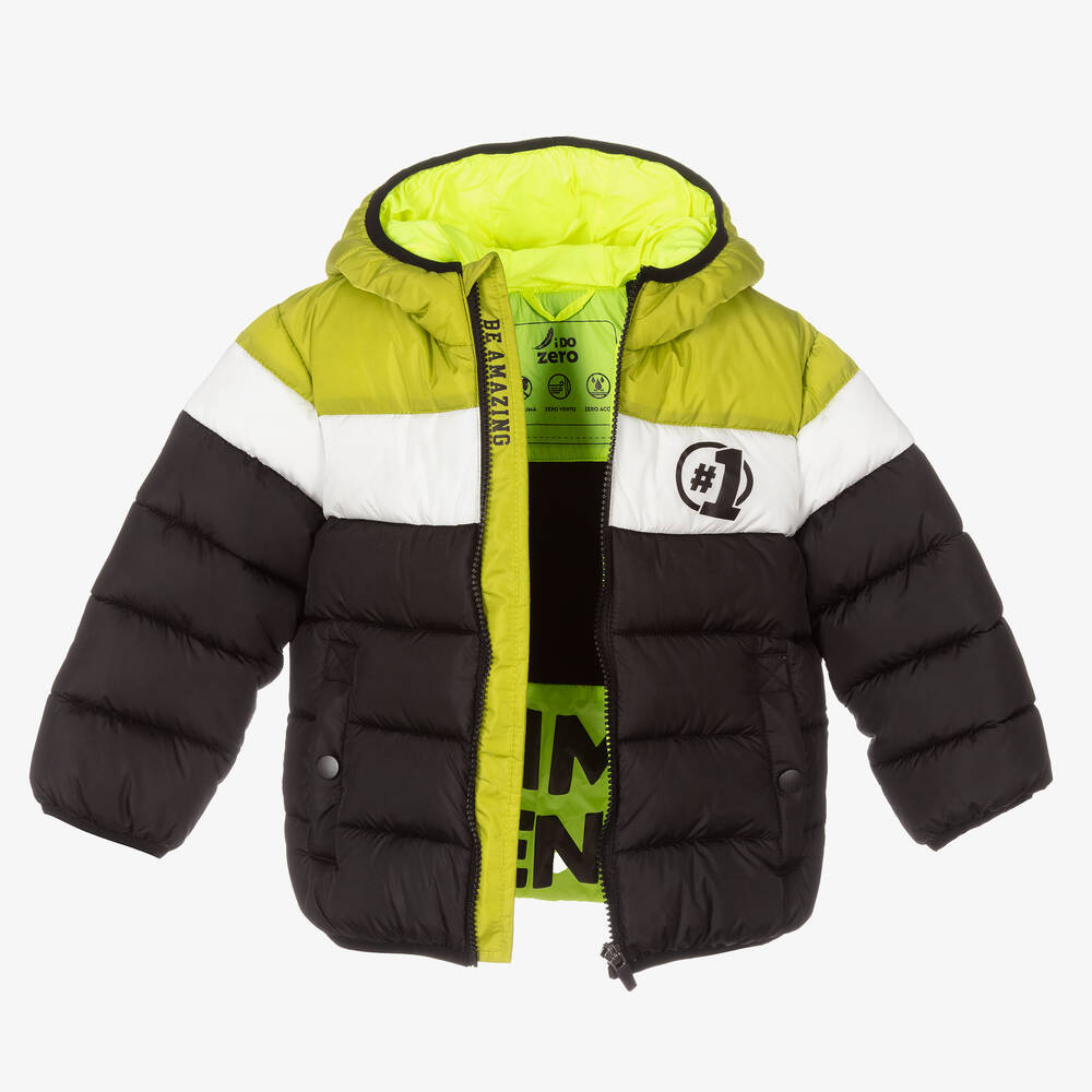 iDO Baby-جاكيت بافر لون أخضر وأسود للأولاد | Childrensalon Outlet