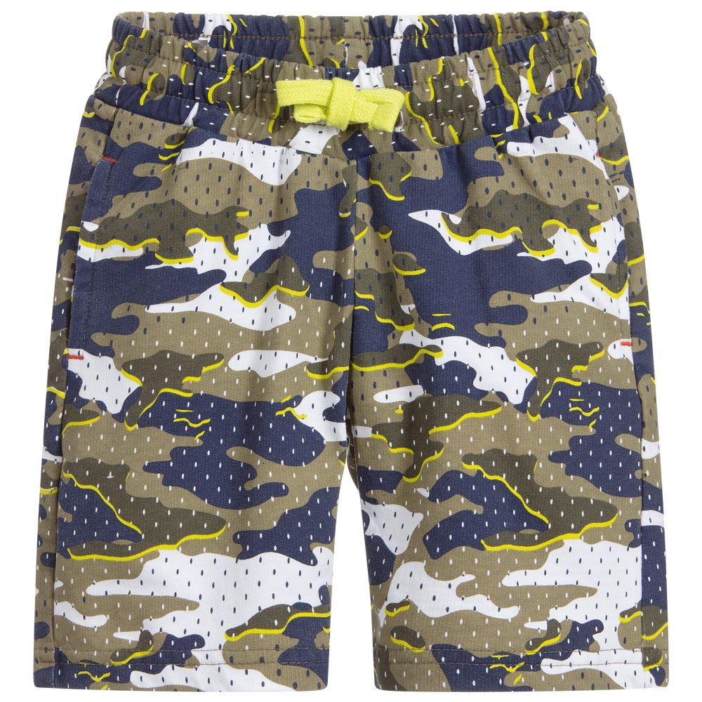 iDO Baby-Green & Blue Camouflage Shorts | Childrensalon Outlet
