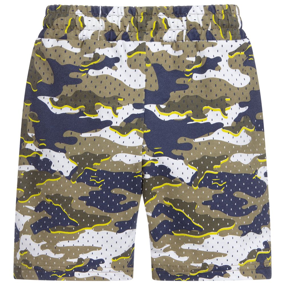iDO Baby-Green & Blue Camouflage Shorts | Childrensalon Outlet