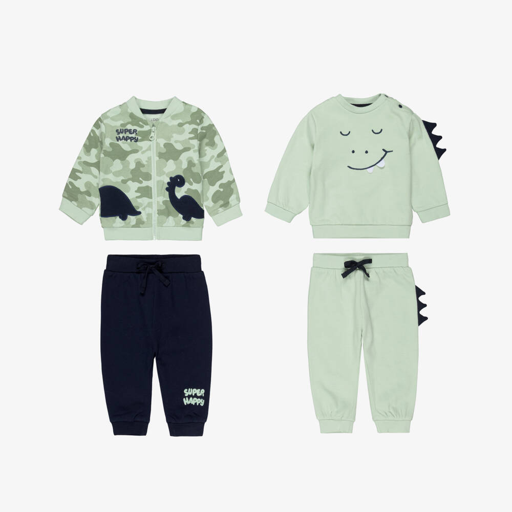iDO-Green Dino 4 Pieces Tracksuit | Childrensalon Outlet