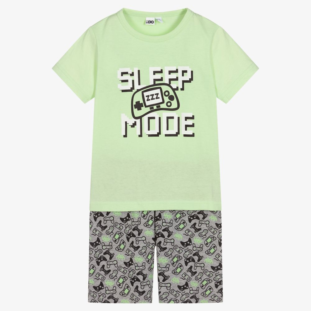 iDO Baby - Короткая зеленая пижама с геймерским принтом | Childrensalon