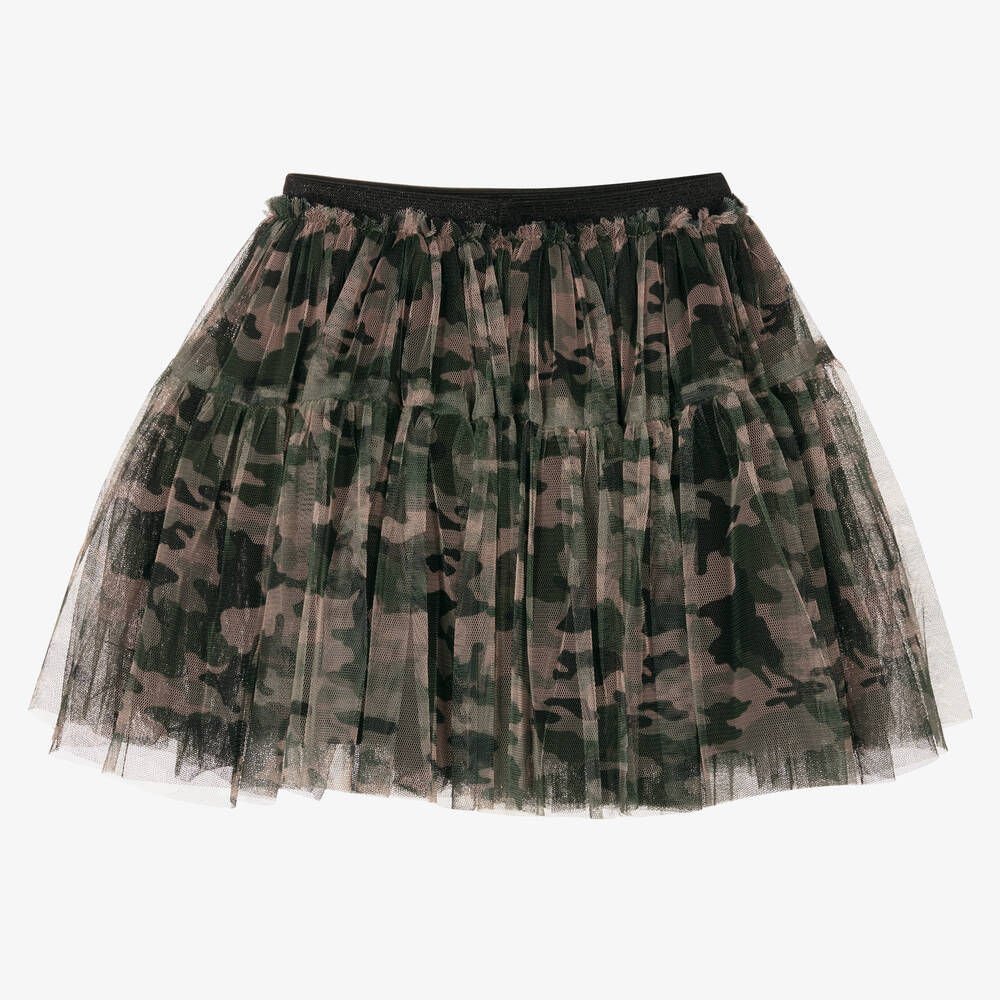 iDO Baby-Green Tulle Camouflage Skirt | Childrensalon Outlet