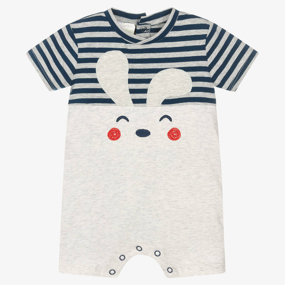 iDO Mini - Grey & Blue Striped Baby Shortie | Childrensalon