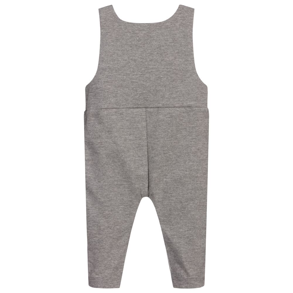 آي دو Mini-Grey Cotton Baby Dungarees | Childrensalon Outlet