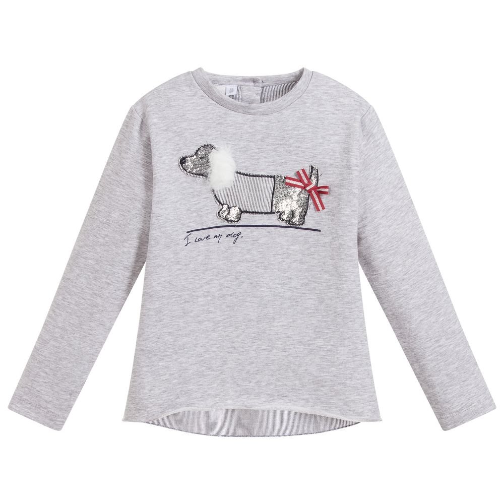 iDO Baby - Grey Cotton Jersey Top | Childrensalon