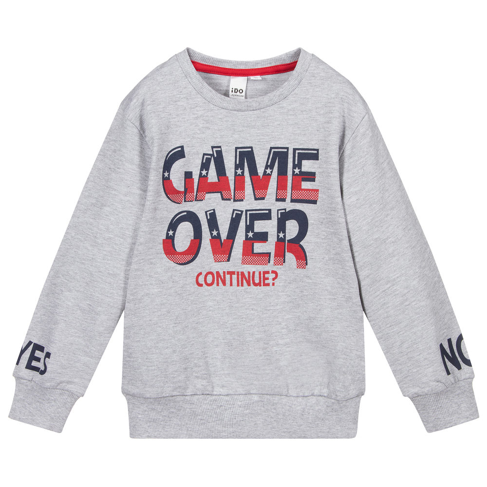 iDO Baby-Grey Cotton Sweatshirt | Childrensalon Outlet