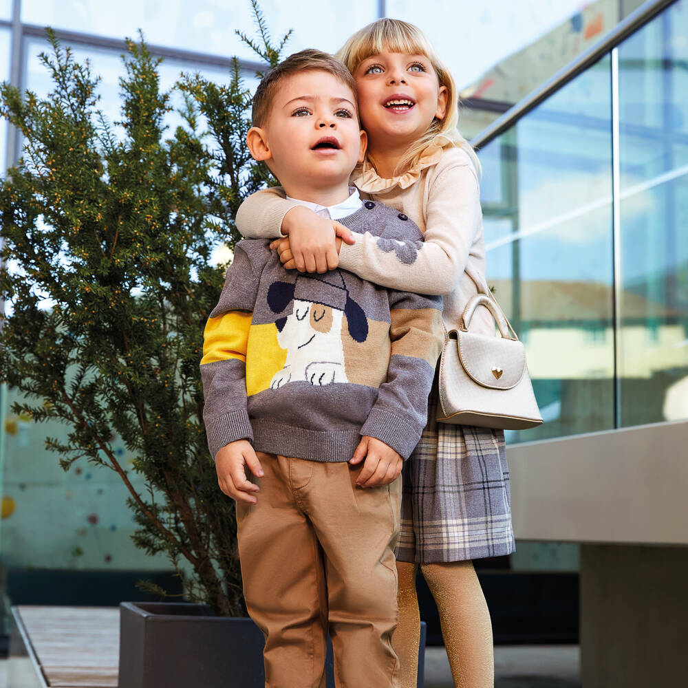 iDO-Grey Dog Sweater | Childrensalon Outlet