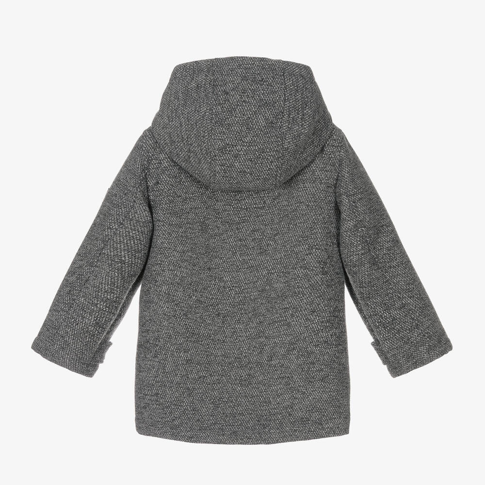 iDO Baby Grey Duffle Hooded Coat Childrensalon Outlet