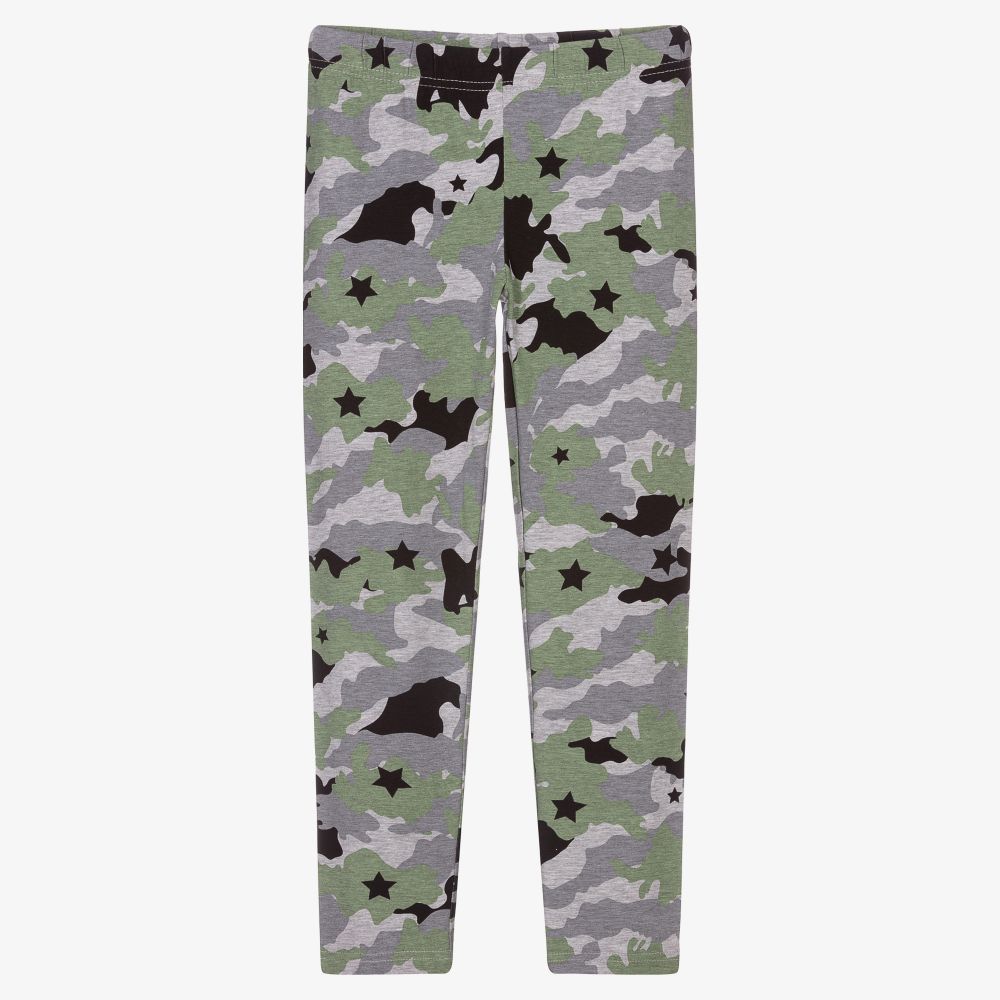 iDO Junior - Grey & Green Camo Leggings | Childrensalon