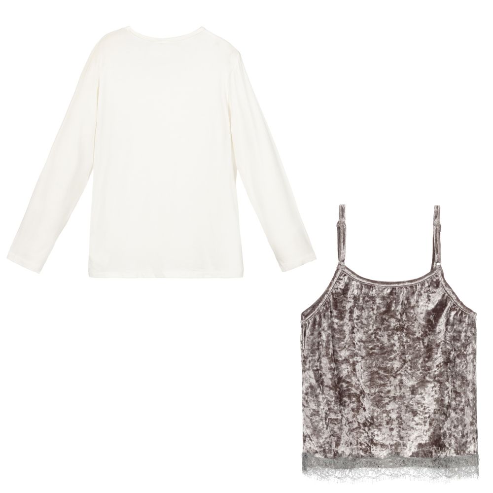 iDO Junior-Grey & Ivory Top Set | Childrensalon Outlet