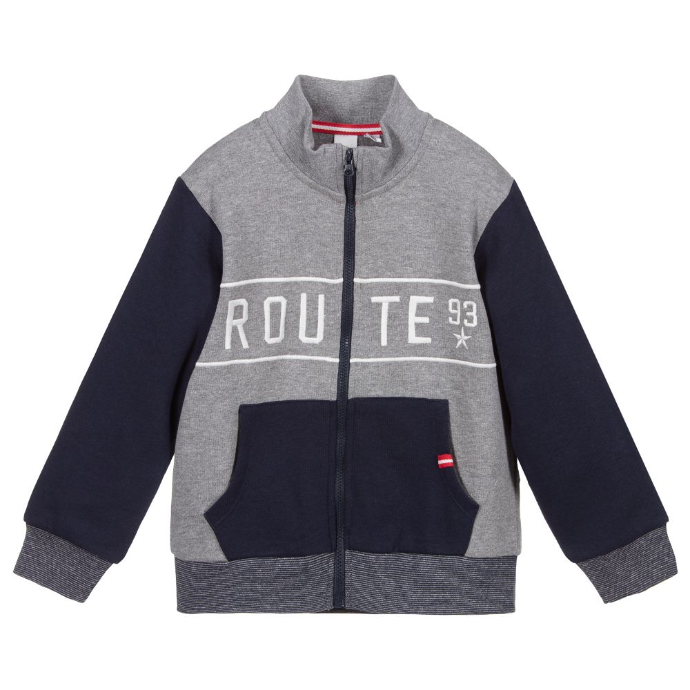 iDO Малыши-Grey & Navy Blue Zip-Up Top | Childrensalon Outlet