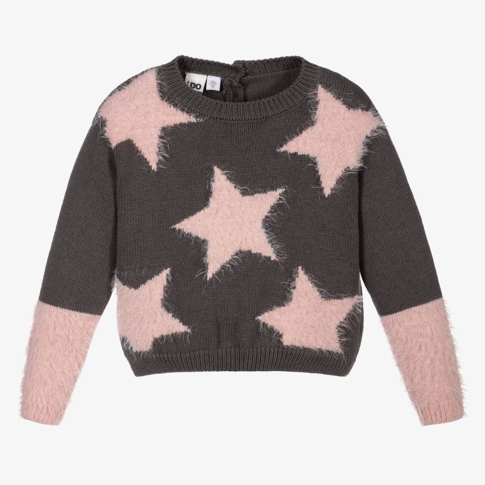 iDO Baby - Серый вязаный свитер со звездами | Childrensalon