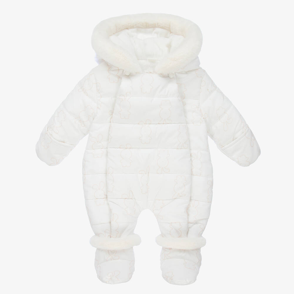 iDO Mini - Ivory Bunny Baby Snowsuit | Childrensalon