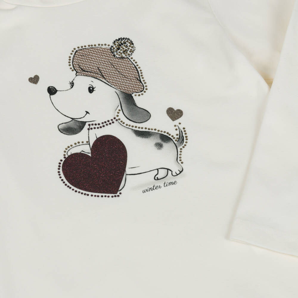 iDO-Ivory Dog Top | Childrensalon Outlet