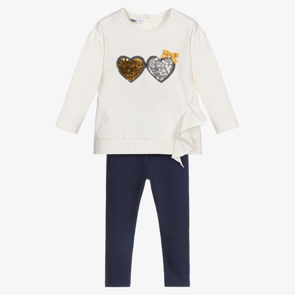 iDO Baby - Ensemble legging ivoire cœurs | Childrensalon