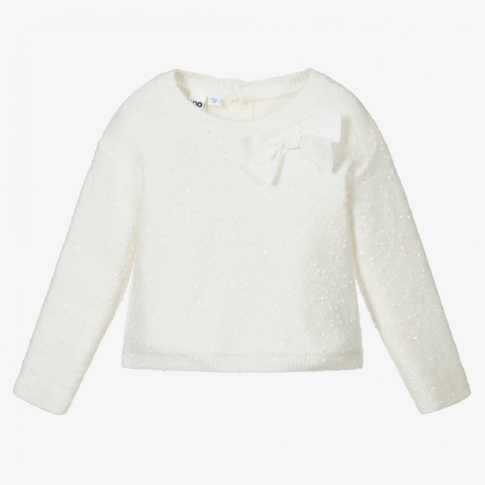 iDO Baby - Ivory Knitted Sequin Jumper | Childrensalon