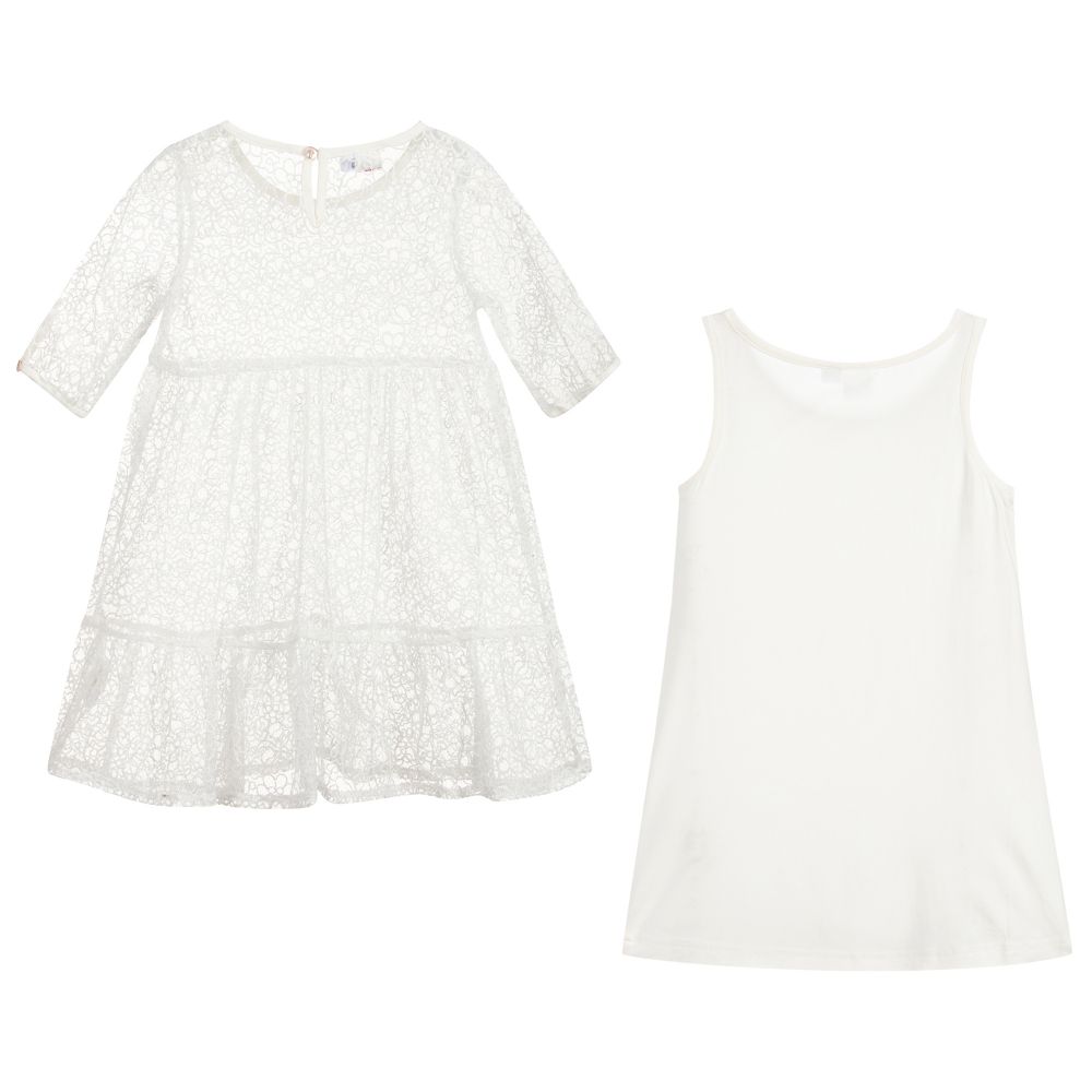 iDO Junior-Ivory Lace Dress | Childrensalon Outlet