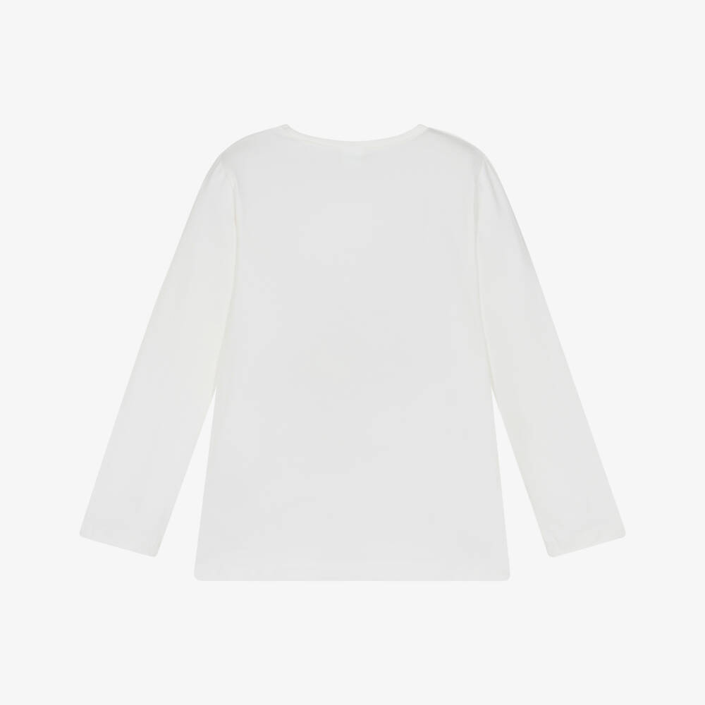 iDO-Ivory Lilac Girl Print Top | Childrensalon Outlet