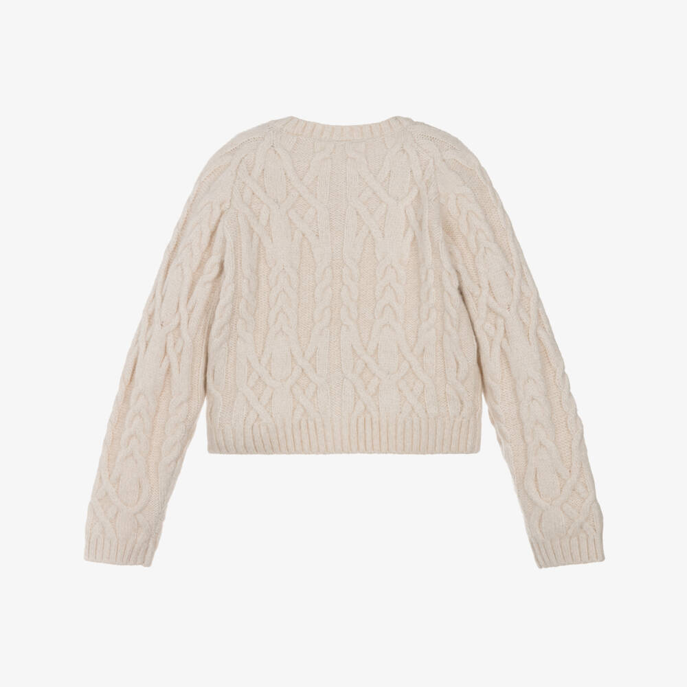 iDO-Ivory Lurex Glitter Cardigan | Childrensalon Outlet