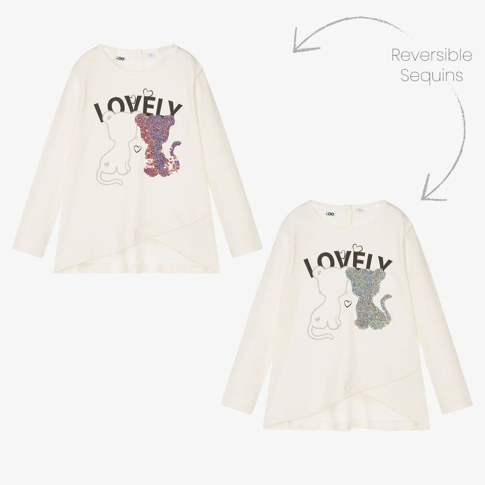 iDO Baby-Ivory & Pink Cat Leggings Set | Childrensalon Outlet