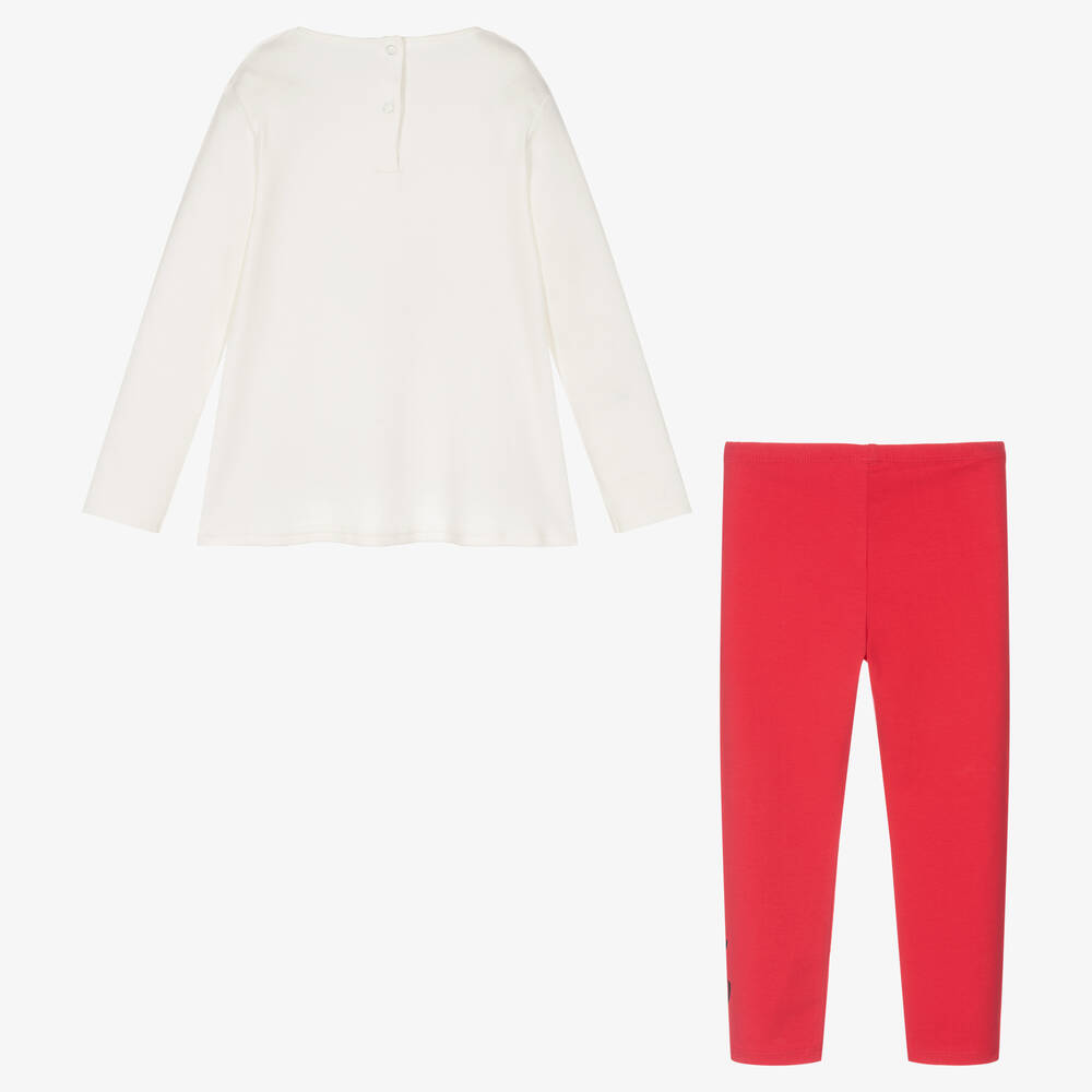 iDO Baby-Ivory & Red Leggings Set | Childrensalon Outlet